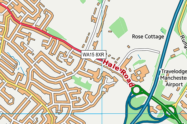 WA15 8XR map - OS VectorMap District (Ordnance Survey)