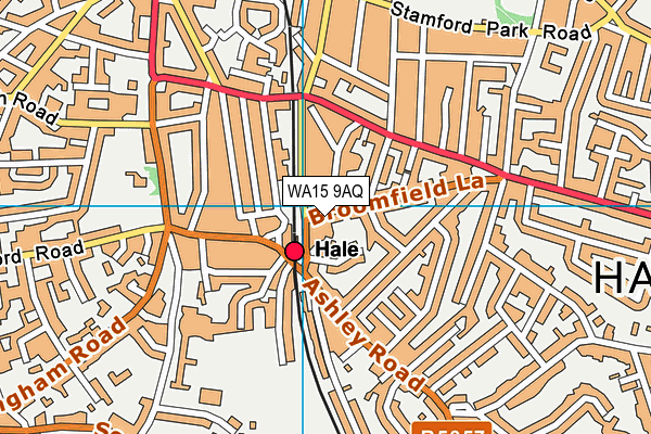 WA15 9AQ map - OS VectorMap District (Ordnance Survey)