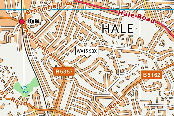 WA15 9BX map - OS VectorMap District (Ordnance Survey)