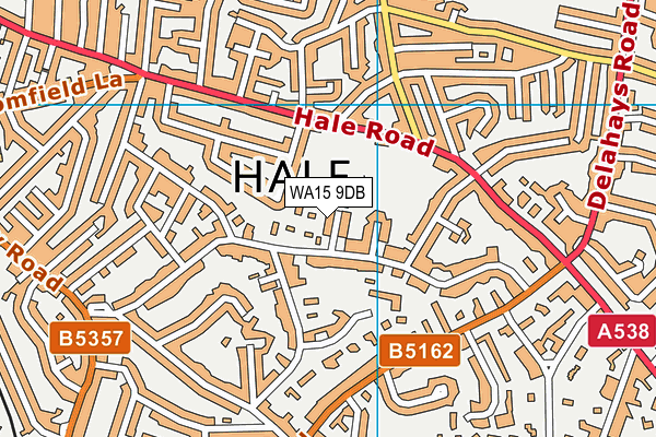 WA15 9DB map - OS VectorMap District (Ordnance Survey)