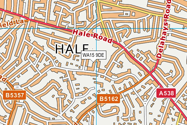 WA15 9DE map - OS VectorMap District (Ordnance Survey)