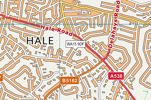 WA15 9DF map - OS VectorMap District (Ordnance Survey)