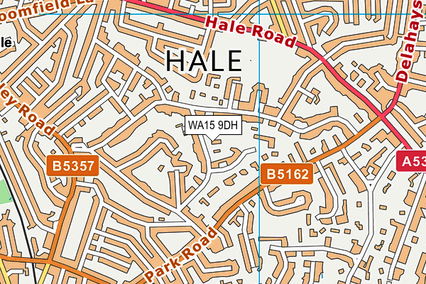 WA15 9DH map - OS VectorMap District (Ordnance Survey)