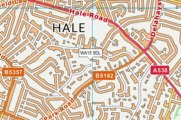 Hale Lawn Tennis Club map (WA15 9DL) - OS VectorMap District (Ordnance Survey)