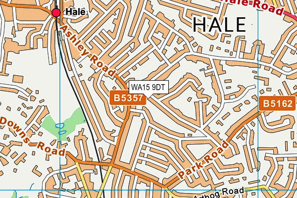 WA15 9DT map - OS VectorMap District (Ordnance Survey)