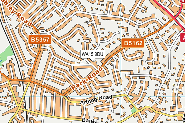 WA15 9DU map - OS VectorMap District (Ordnance Survey)