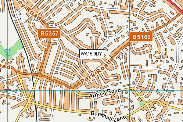 WA15 9DY map - OS VectorMap District (Ordnance Survey)
