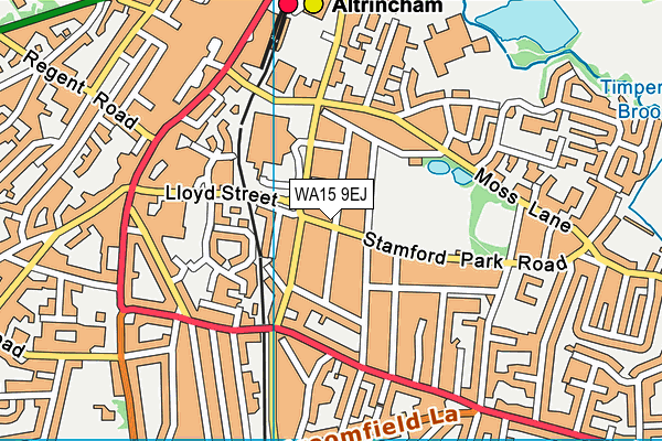WA15 9EJ map - OS VectorMap District (Ordnance Survey)