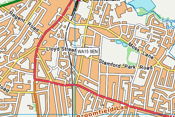 WA15 9EN map - OS VectorMap District (Ordnance Survey)