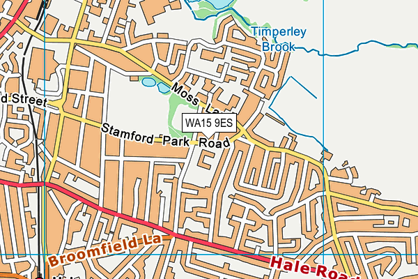 WA15 9ES map - OS VectorMap District (Ordnance Survey)