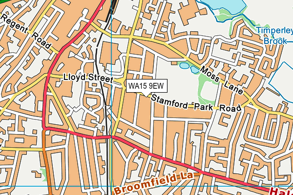 WA15 9EW map - OS VectorMap District (Ordnance Survey)