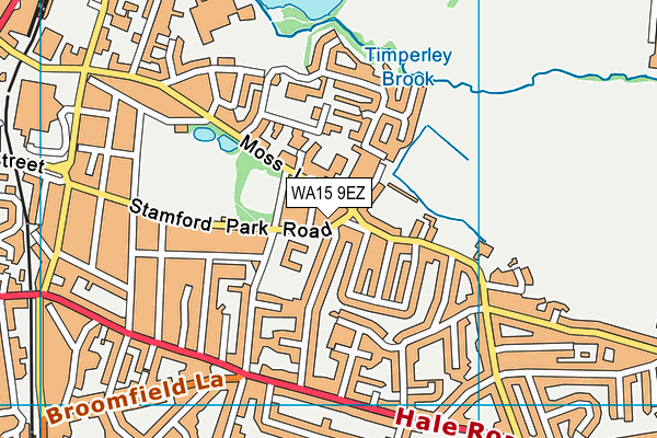 WA15 9EZ map - OS VectorMap District (Ordnance Survey)