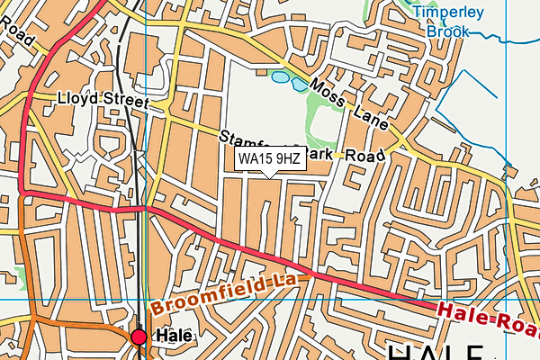 WA15 9HZ map - OS VectorMap District (Ordnance Survey)