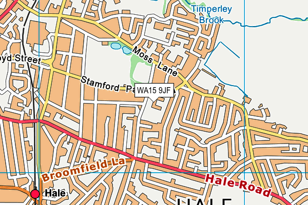 WA15 9JF map - OS VectorMap District (Ordnance Survey)