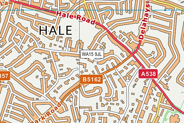 WA15 9JL map - OS VectorMap District (Ordnance Survey)