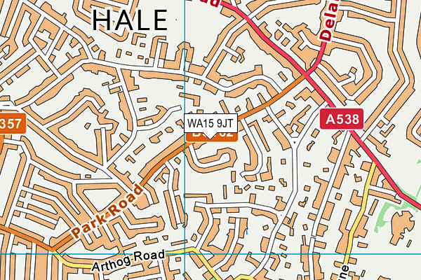 WA15 9JT map - OS VectorMap District (Ordnance Survey)