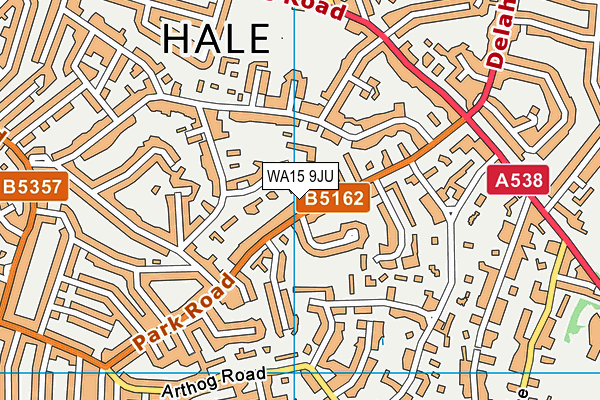 WA15 9JU map - OS VectorMap District (Ordnance Survey)