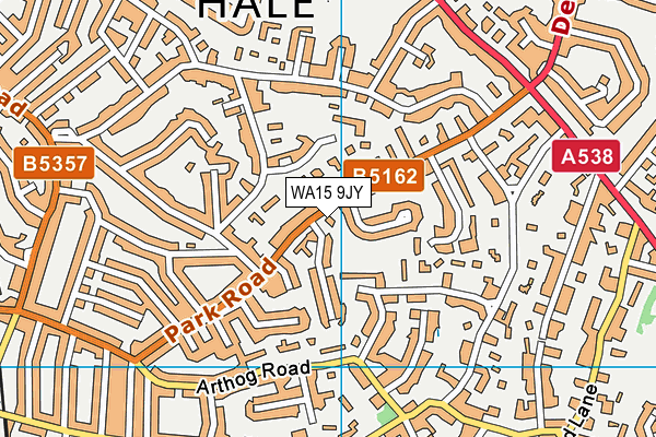 WA15 9JY map - OS VectorMap District (Ordnance Survey)