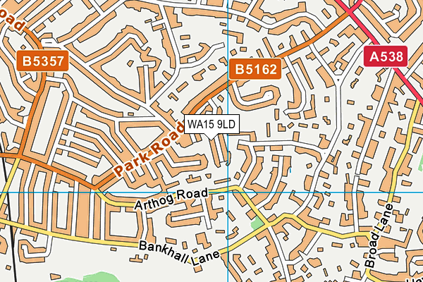 WA15 9LD map - OS VectorMap District (Ordnance Survey)