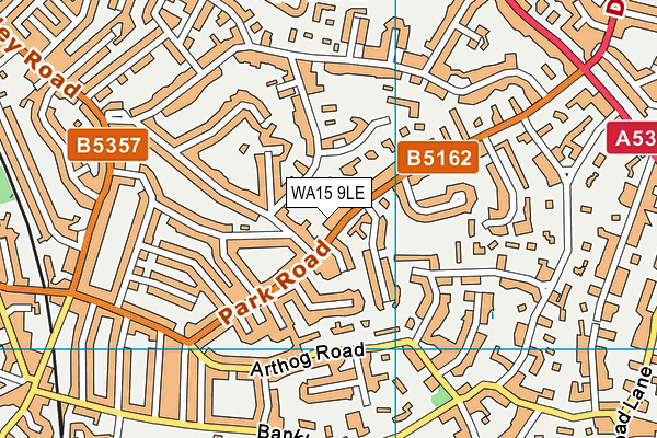 WA15 9LE map - OS VectorMap District (Ordnance Survey)