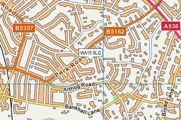 WA15 9LG map - OS VectorMap District (Ordnance Survey)