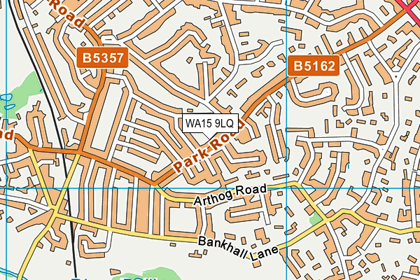 WA15 9LQ map - OS VectorMap District (Ordnance Survey)