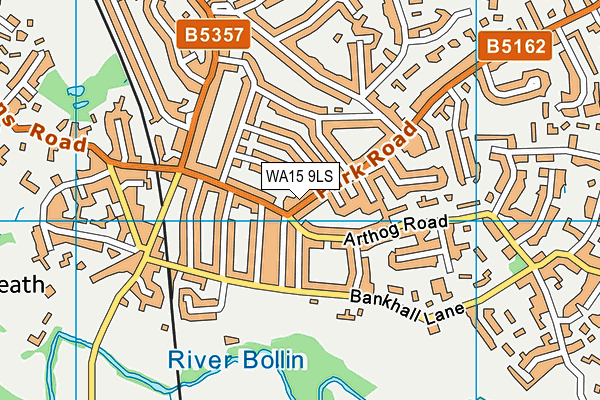 WA15 9LS map - OS VectorMap District (Ordnance Survey)