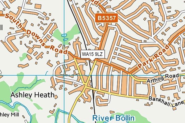 WA15 9LZ map - OS VectorMap District (Ordnance Survey)