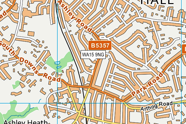 WA15 9NG map - OS VectorMap District (Ordnance Survey)