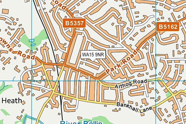 WA15 9NR map - OS VectorMap District (Ordnance Survey)
