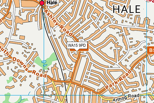 WA15 9PD map - OS VectorMap District (Ordnance Survey)