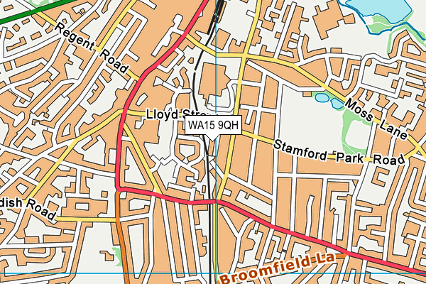 WA15 9QH map - OS VectorMap District (Ordnance Survey)