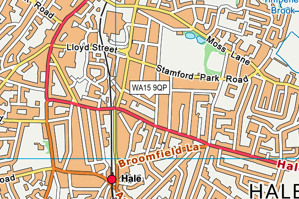 WA15 9QP map - OS VectorMap District (Ordnance Survey)
