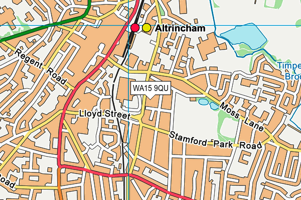 WA15 9QU map - OS VectorMap District (Ordnance Survey)