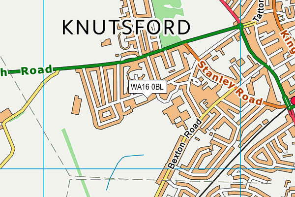 Knutsford Academy (Westfield Drive) map (WA16 0BL) - OS VectorMap District (Ordnance Survey)