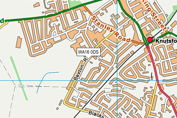 WA16 0DS map - OS VectorMap District (Ordnance Survey)