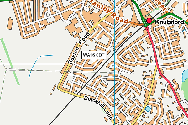 WA16 0DT map - OS VectorMap District (Ordnance Survey)