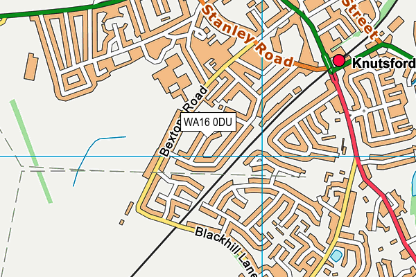 WA16 0DU map - OS VectorMap District (Ordnance Survey)