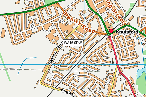 WA16 0DW map - OS VectorMap District (Ordnance Survey)