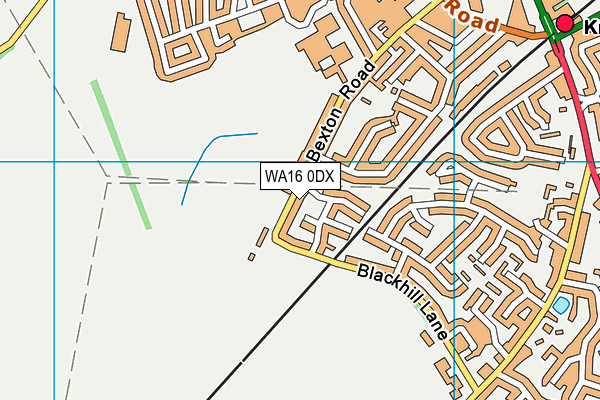 WA16 0DX map - OS VectorMap District (Ordnance Survey)
