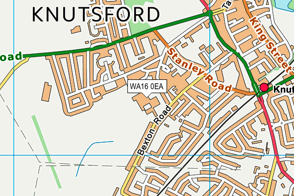 Knutsford Academy (Bexton Road) map (WA16 0EA) - OS VectorMap District (Ordnance Survey)