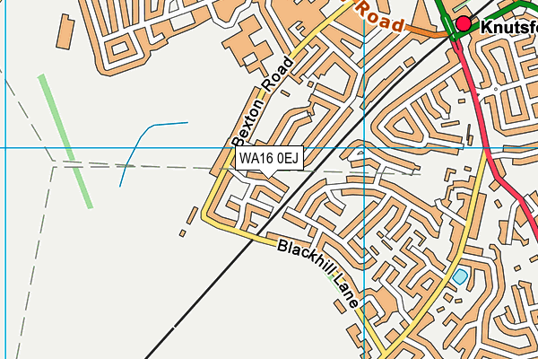 WA16 0EJ map - OS VectorMap District (Ordnance Survey)