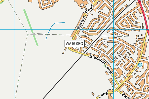 WA16 0EQ map - OS VectorMap District (Ordnance Survey)