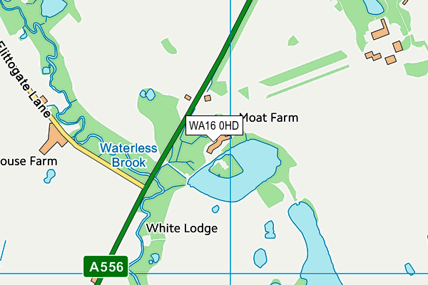 WA16 0HD map - OS VectorMap District (Ordnance Survey)