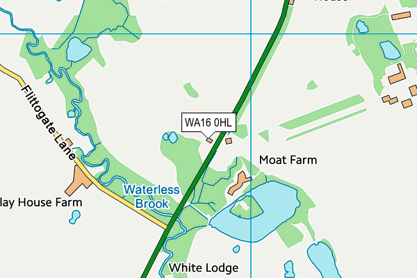 WA16 0HL map - OS VectorMap District (Ordnance Survey)