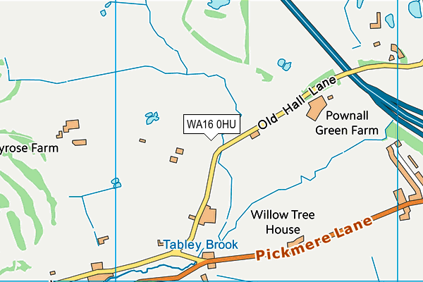 WA16 0HU map - OS VectorMap District (Ordnance Survey)