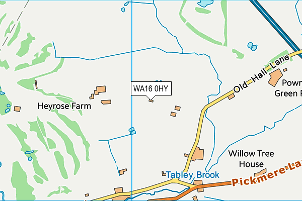 WA16 0HY map - OS VectorMap District (Ordnance Survey)