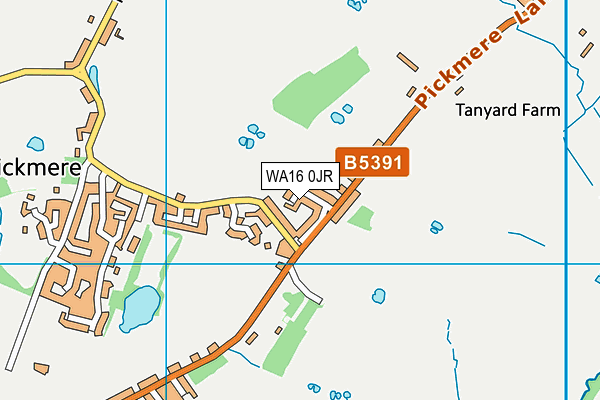 WA16 0JR map - OS VectorMap District (Ordnance Survey)