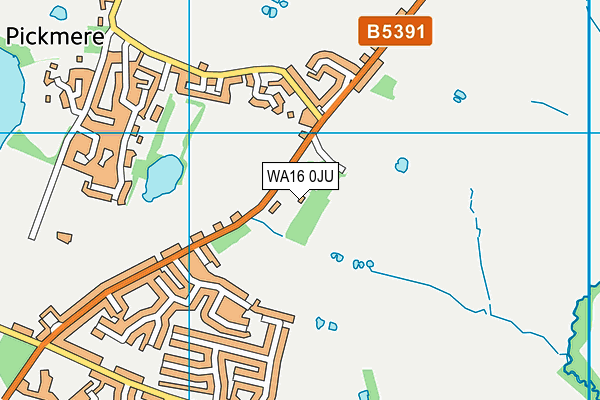 WA16 0JU map - OS VectorMap District (Ordnance Survey)