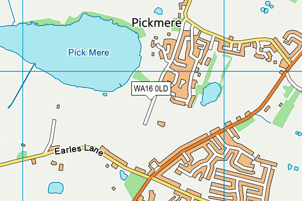 WA16 0LD map - OS VectorMap District (Ordnance Survey)